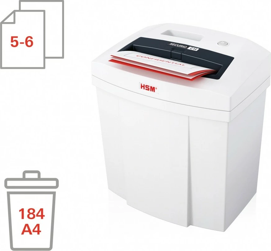 Shkatërrues dokumentesh HSM SECURIO C14, cross-cut 4x25mm, 20L, i bardhë