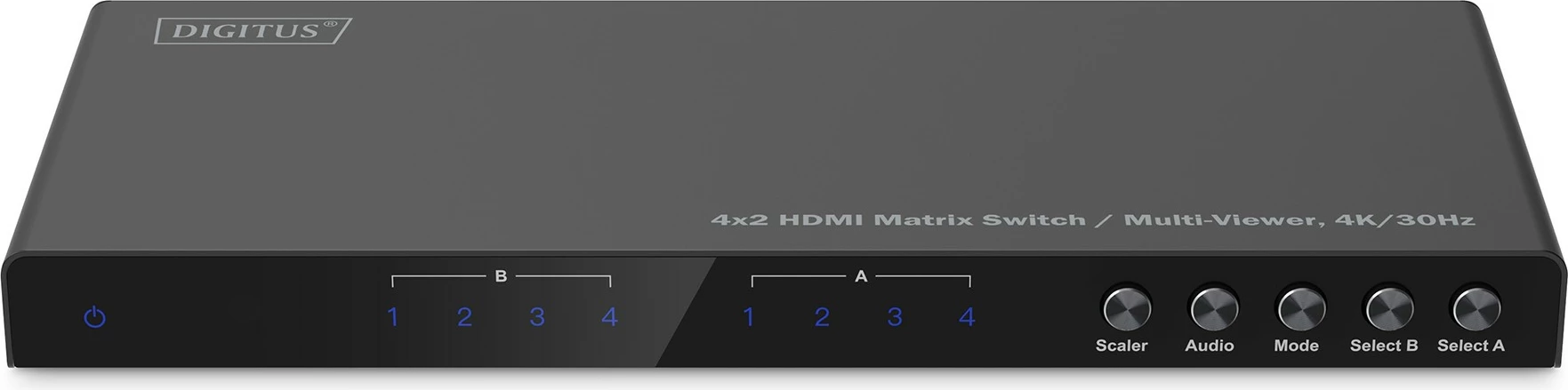 Switch HDMI Digitus 4x2 Matrix, 4K/30Hz, 4 hyrje, 2 dalje, i zi