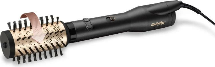 Furçë rrotulluese me ajër të nxehtë, BaByliss AS970E Big Hair Lustre, me jone, 4 aksesorë, e zezë/ari