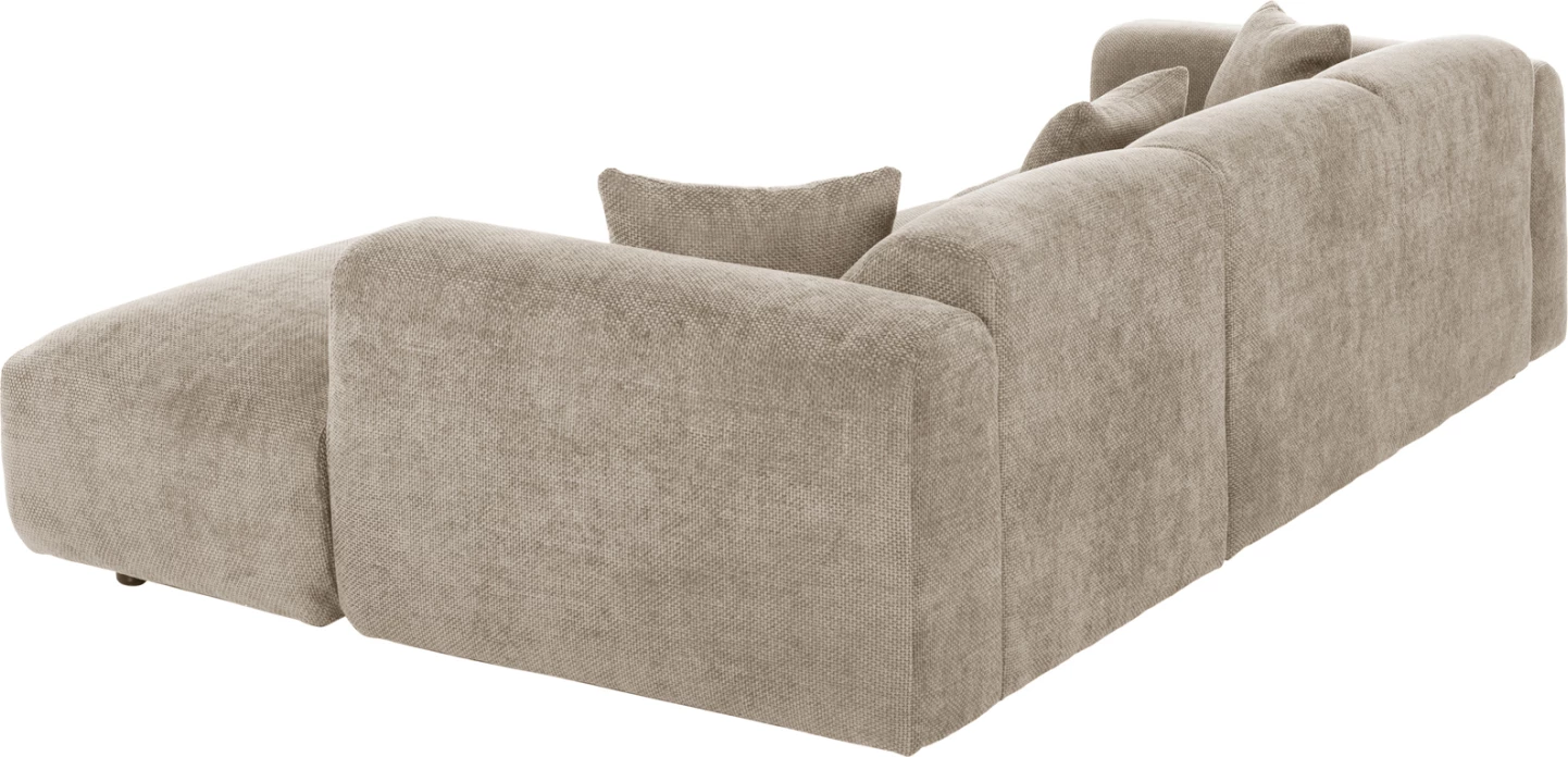 Divan qoshe BRICKEN FH3275.01R, pëlhurë bezhë, 110-282x98-160x72H cm