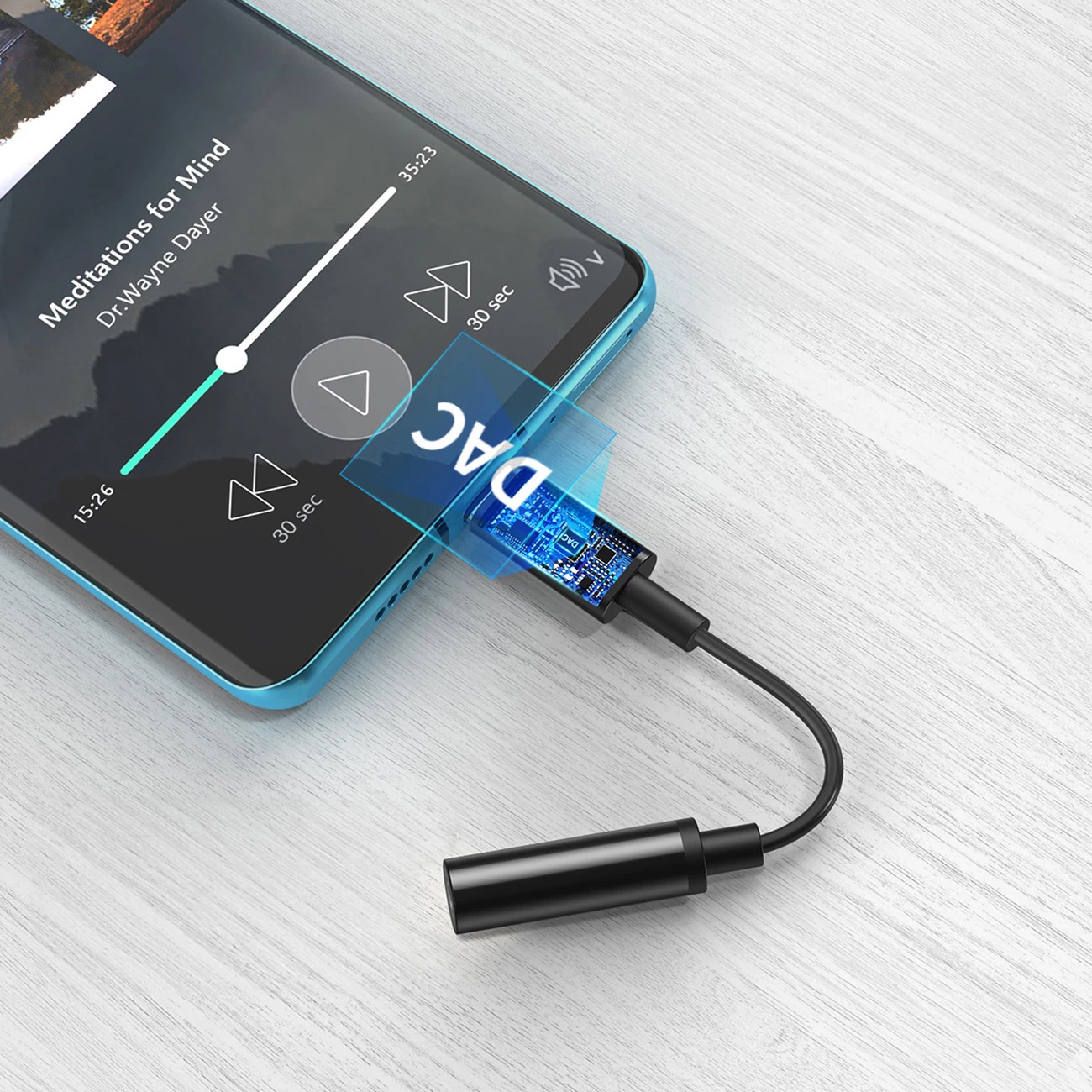 Adapter audio Choetech AUX003, USB-C në 3.5mm, i zi