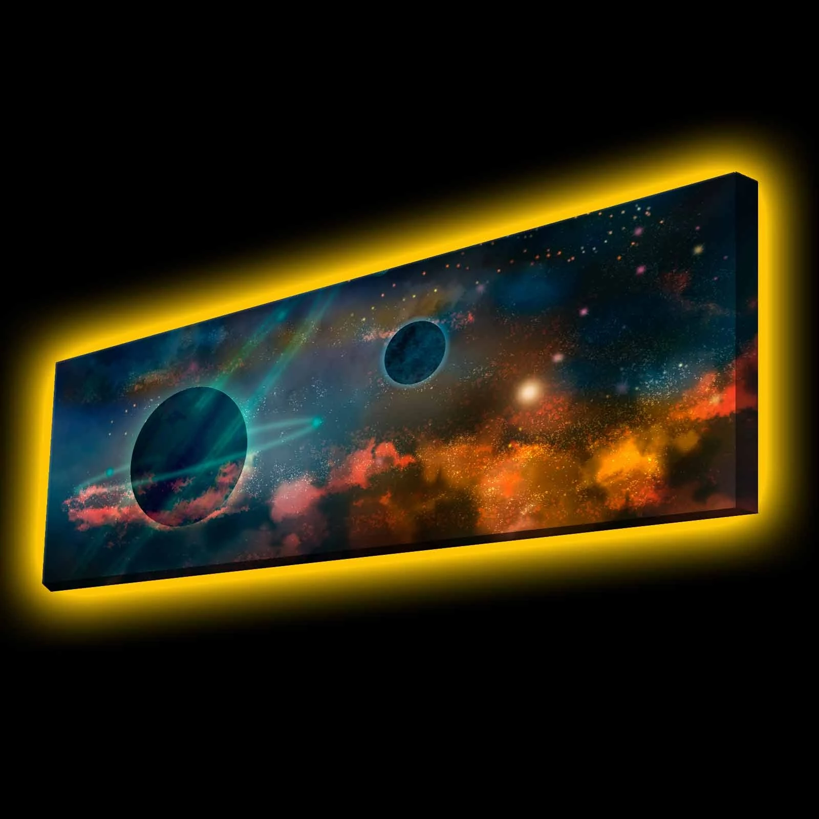 Pikturë dekorative me drita LED, shumëngjyrëshe, 30x90cm, 3090KTLGDACT-012