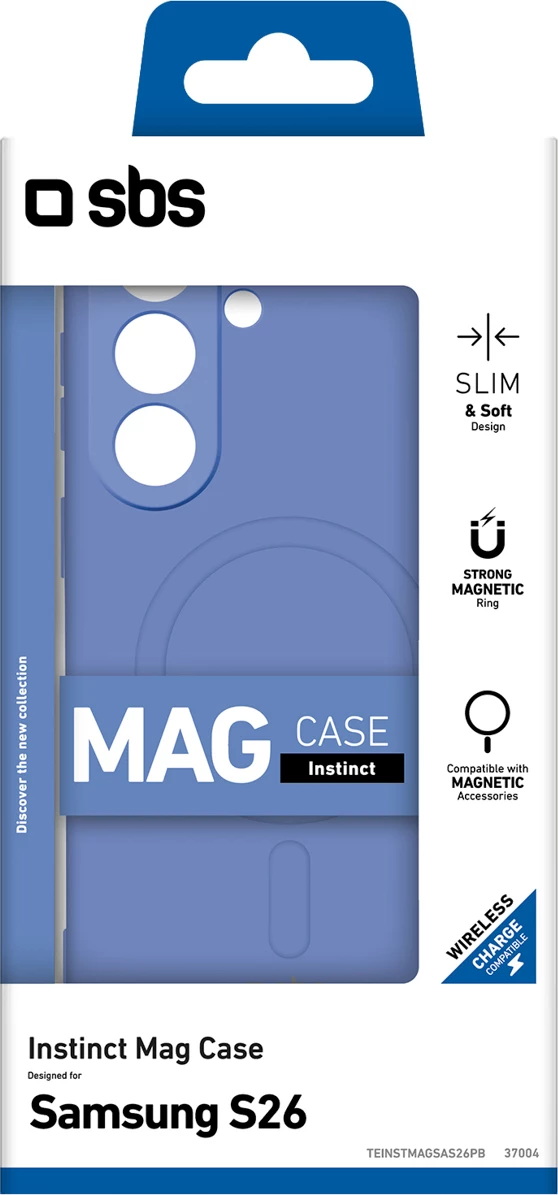 Mbështjellës SBS Instinct Mag për Samsung Galaxy S26, MagSafe kompatibil, TPU me mikrofibër, Blu