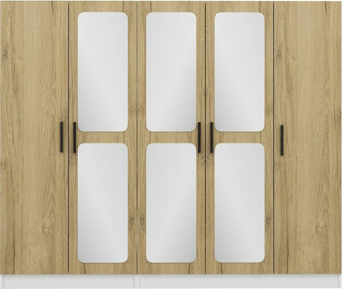 Dollap rrobash, ngjyrë arre, Skye Decor, 225x190x52 cm