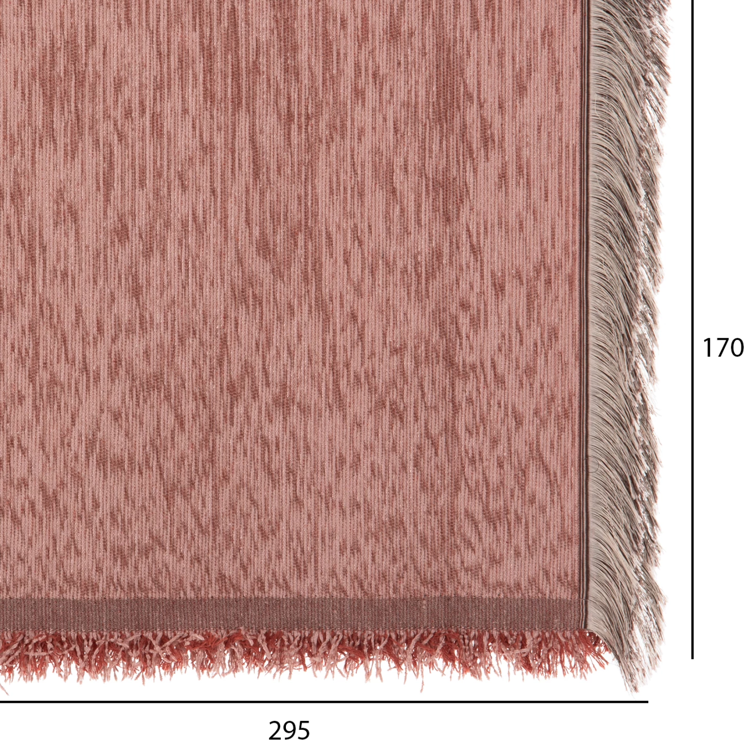 Mbulesë divani me franja DREAMTOPIA FH12165.11 ngjyrë rozë e pluhurosur 295x170 cm