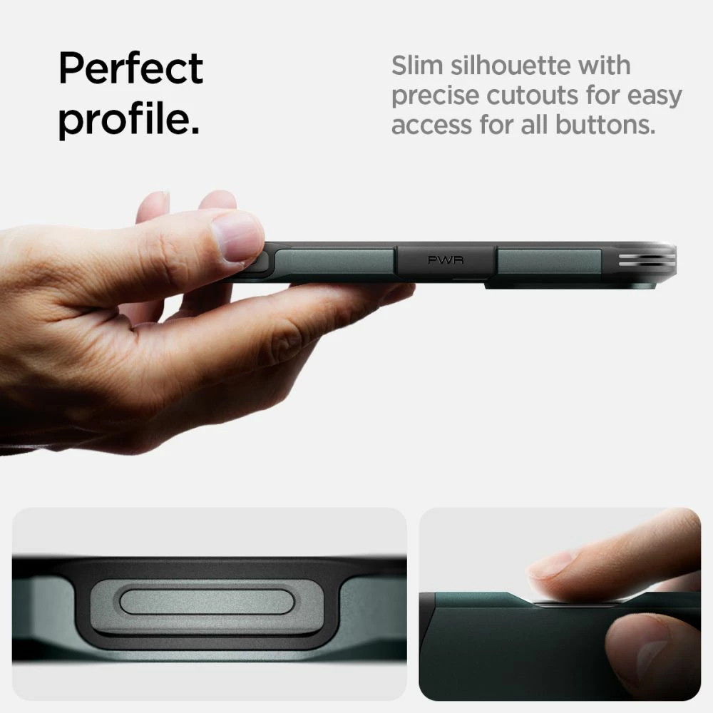 Mbështjellës Spigen Tough Armor Mag për iPhone 16 Pro, MagSafe, e gjelbërt