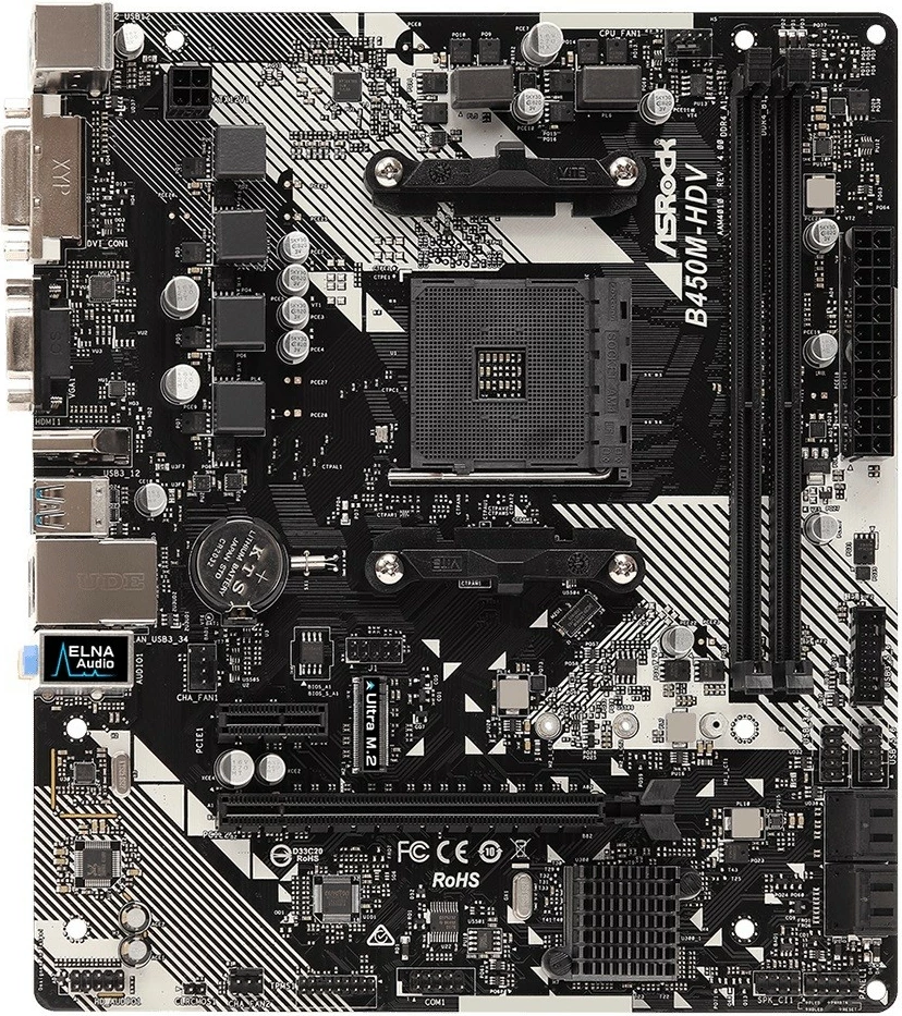 Pllakë amë ASRock B450M-HDV R4.0, Socket AM4, micro ATX, e zezë