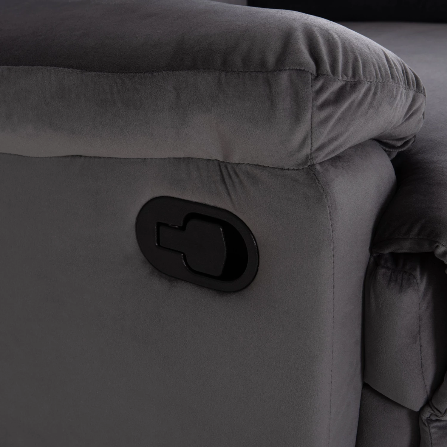Fotel me recliner manual BRAYLEN, kadife gri, FH3298.01, 85x90x95cm