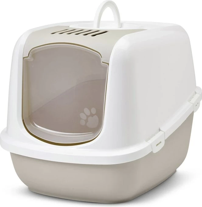 Kuti rëre për mace SAVIC Nestor Jumbo, e mbuluar, 66.5x48.5x46.5 cm, 1 copë, Bardhë-Kafe