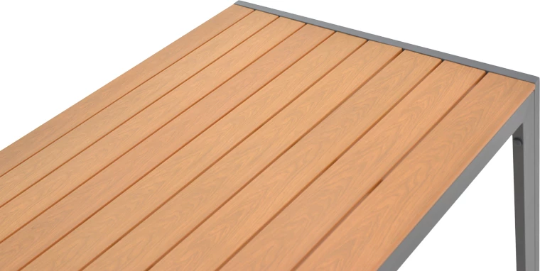 Tavolinë me karrige Nares-Moly C set prej 5 copash alumini anthracite dhe textilene me plywood ngjyrë natyrale 180x90x72.5cm