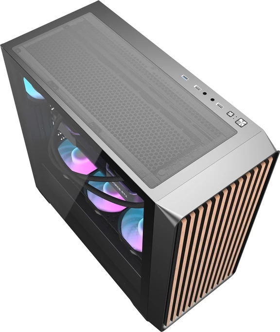 Kasë Darkflash DS900WD me 4 ventilatorë, Midi Tower, xham i fortë, ATX, e zezë