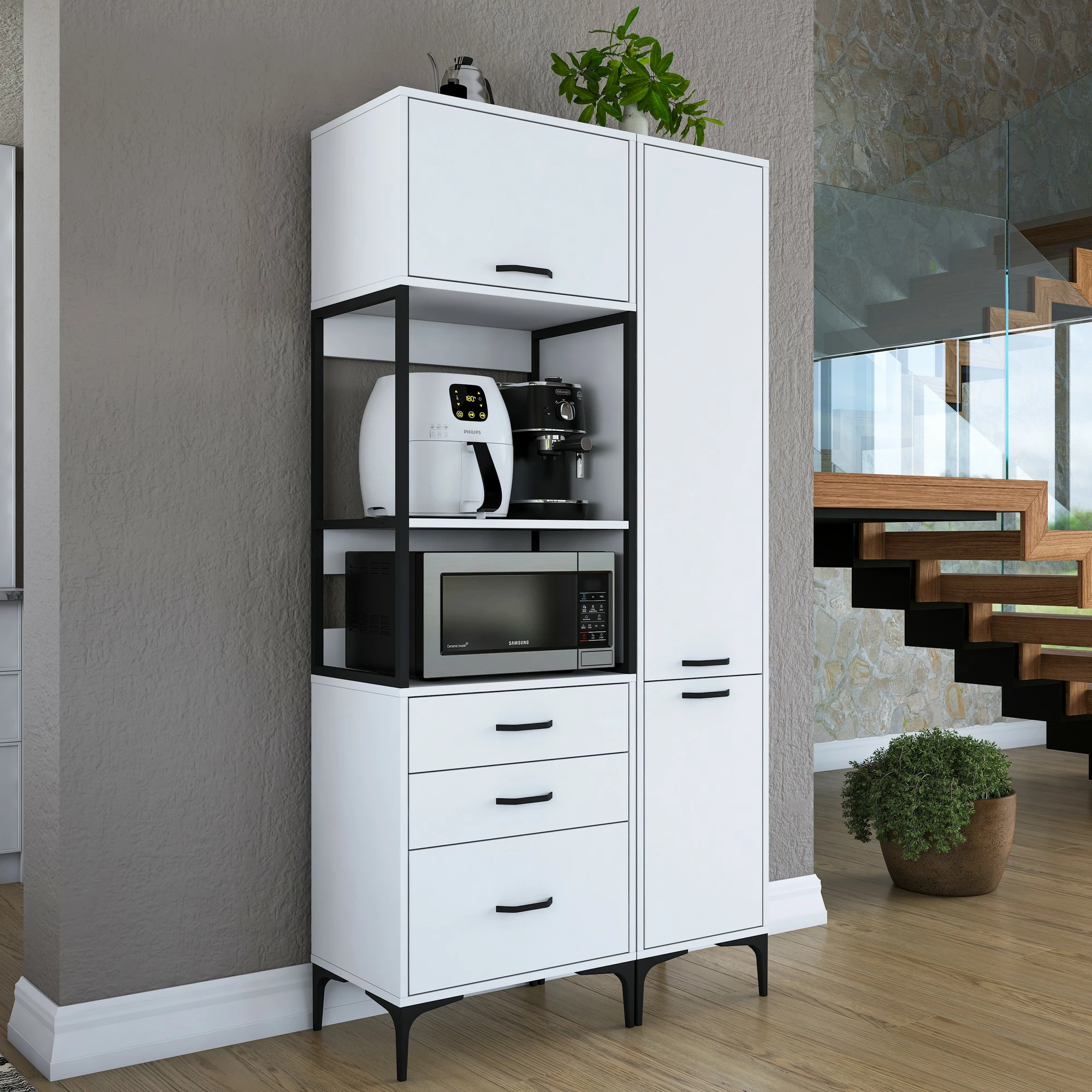 Dollap multifunksional, i bardhë, Hanah Home JE143 - 3113