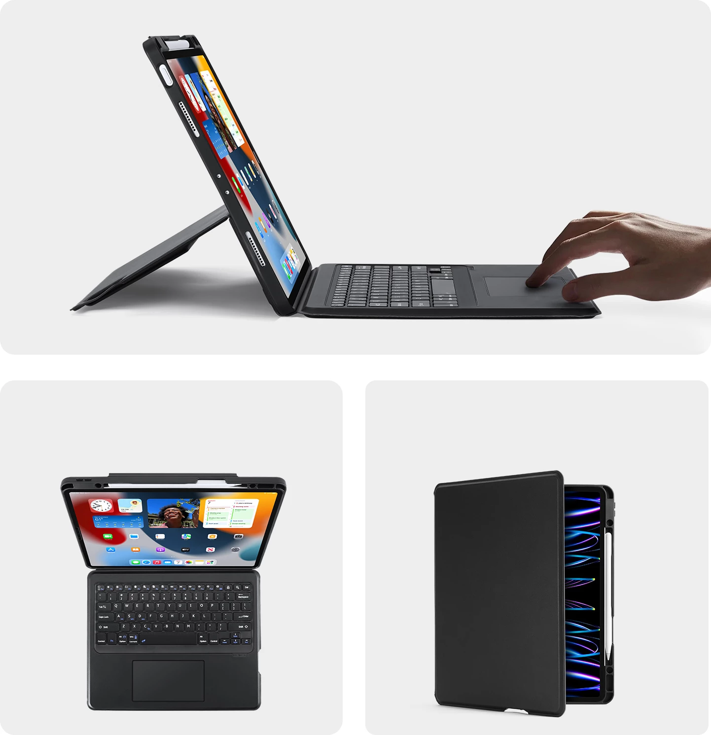 Mbështjellës me tastierë Bluetooth Dux Ducis DK Series për iPad Pro 12.9 (2020/2021/2022), i zi
