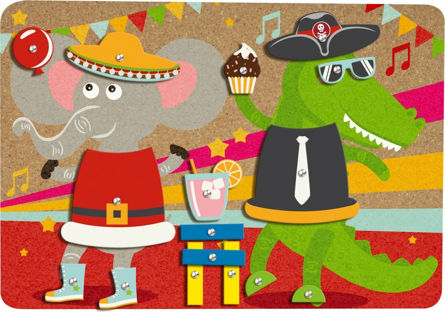 Lojë edukative Lena Przybijanka Party Set, 54 pjesë, shumëngjyrëshe