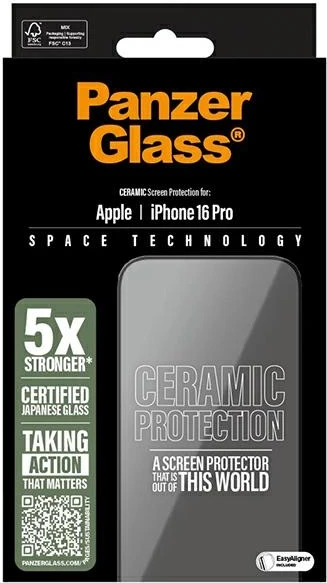 Mbrojtës ekrani qeramik PanzerGlass për iPhone 16 Pro 6.3" Ultra-Wide Fit