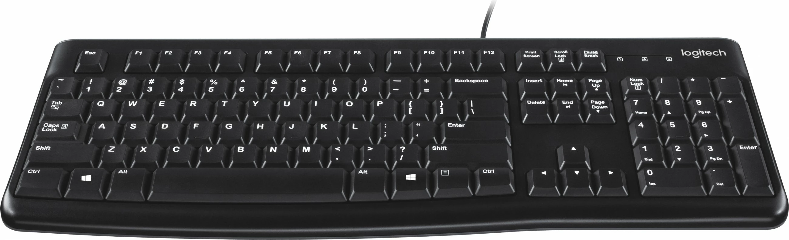 Tastierë Logitech K120 për Biznes, Full-size (100%), Wired, USB, QWERTY, E zezë