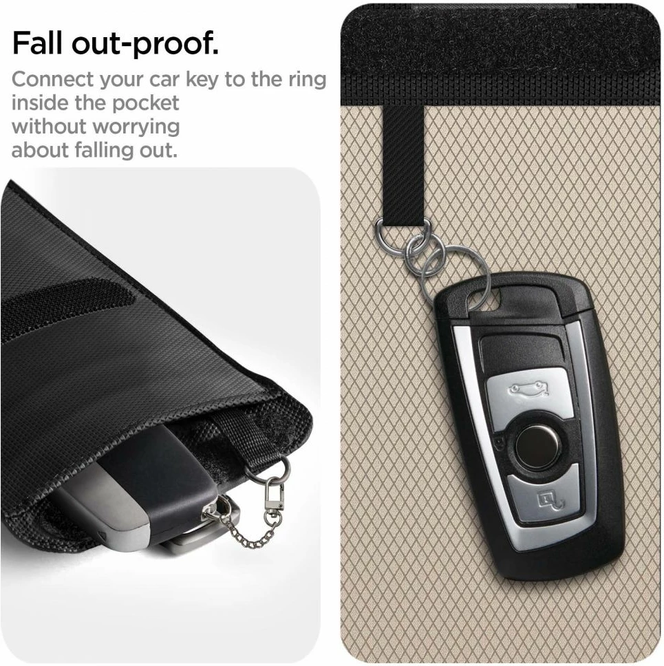 Mbështjellës anti-vjedhje Spigen, 19919-0, për çelësa Keyless RFID, i zi