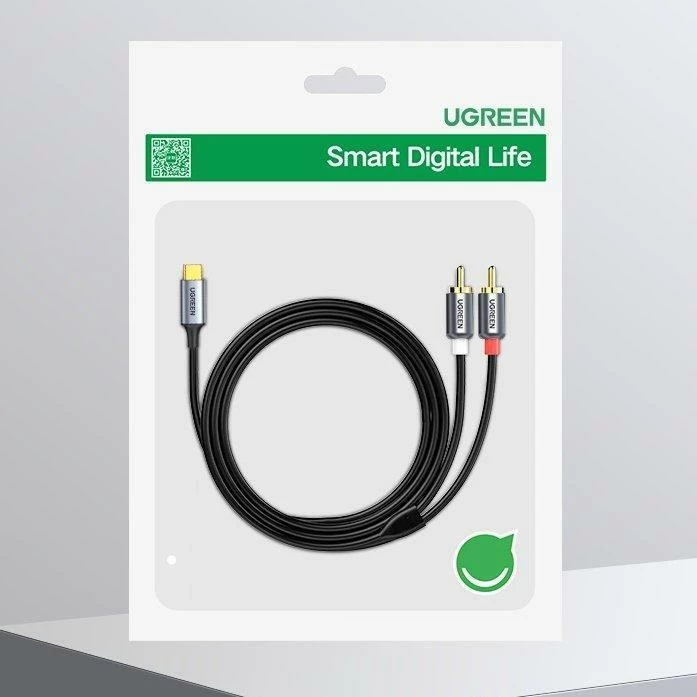 Kabllo audio USB-C në 2xRCA Ugreen CM451 (UGR1184BLK) 1.5 m, gri, 1 copë