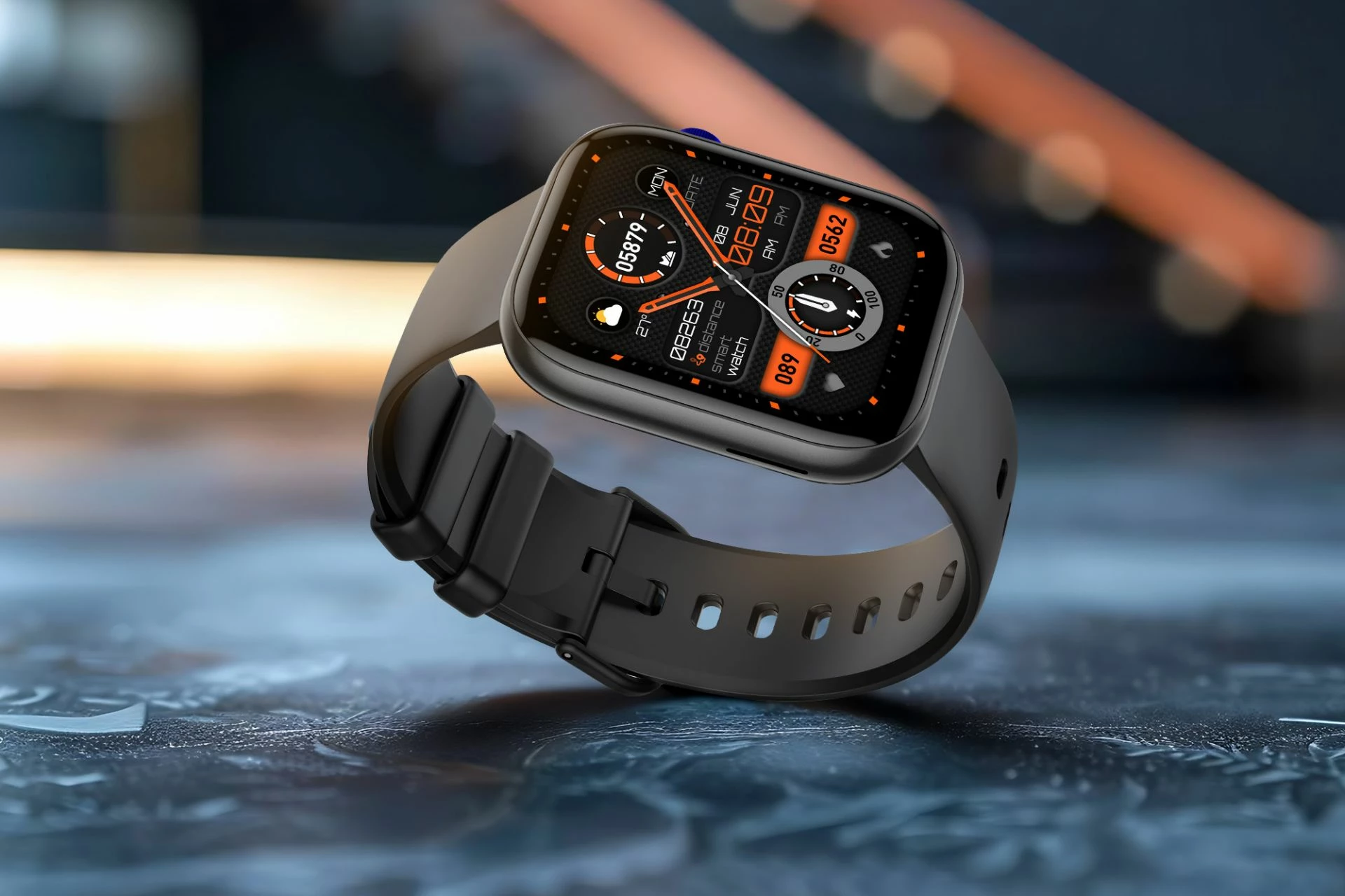 Smartwatch Moye Kronos 3 Pro 2.01\" TFT IP68 Bluetooth 5.3, e zezë, me 3 rripa