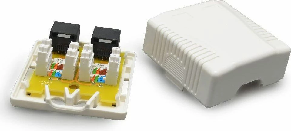 Prizë rrjeti Gembird NCAC-2F5E-01, 2xRJ45 Cat5e, e bardhë
