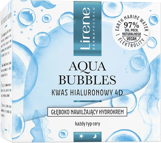 Krem hidratues për fytyrë Lirene Aqua Bubbles Deep Hydrating Hydro Cream për femra, 50ml