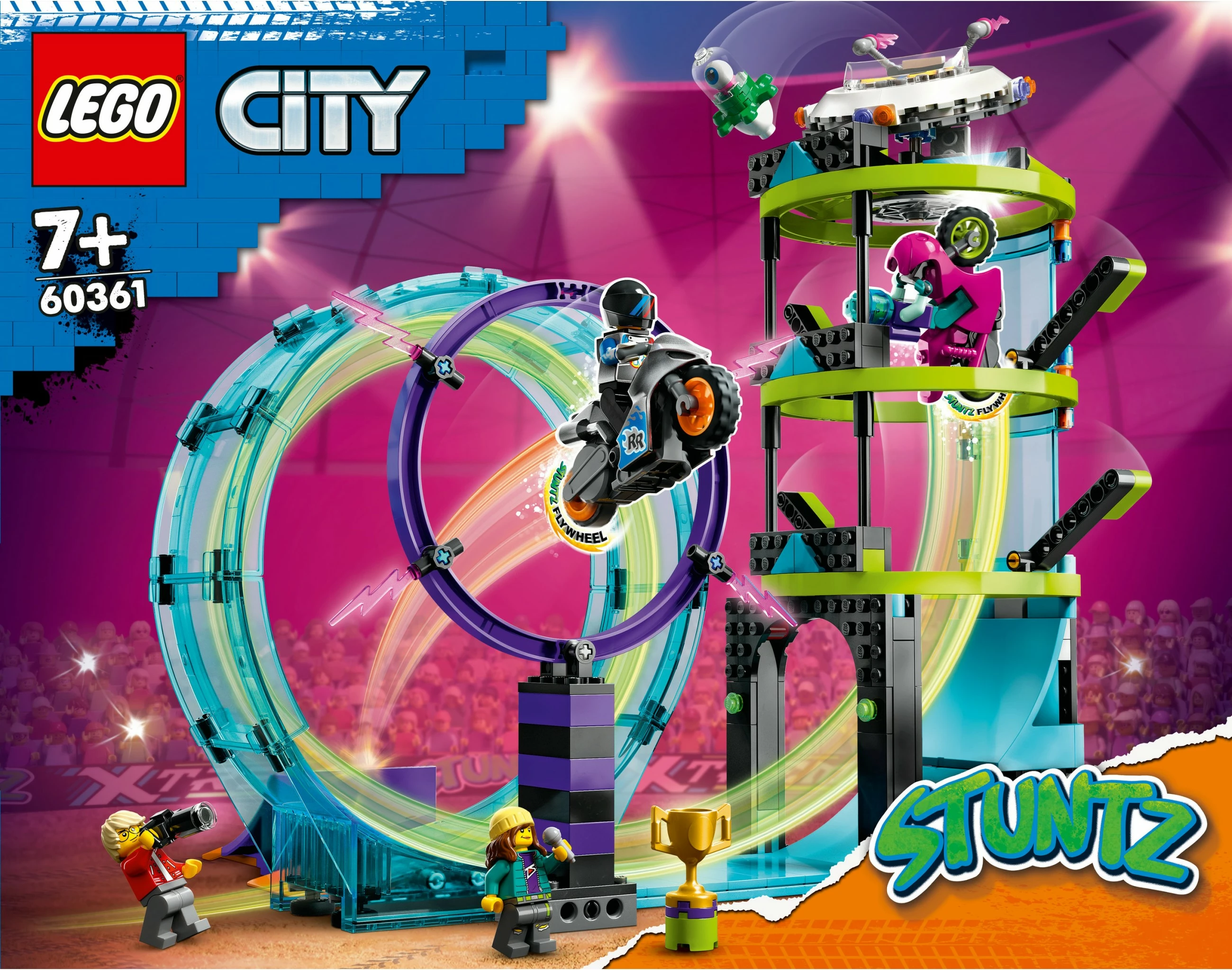 Set ndërtimi LEGO City Ultimate Stunt Riders Challenge, 385 pjesë, shumëngjyrësh