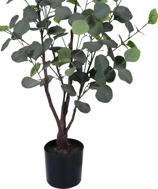 Bimë dekorative eukaliptusi në vazo, jeshile, Inart, H120cm, set prej 4 copash