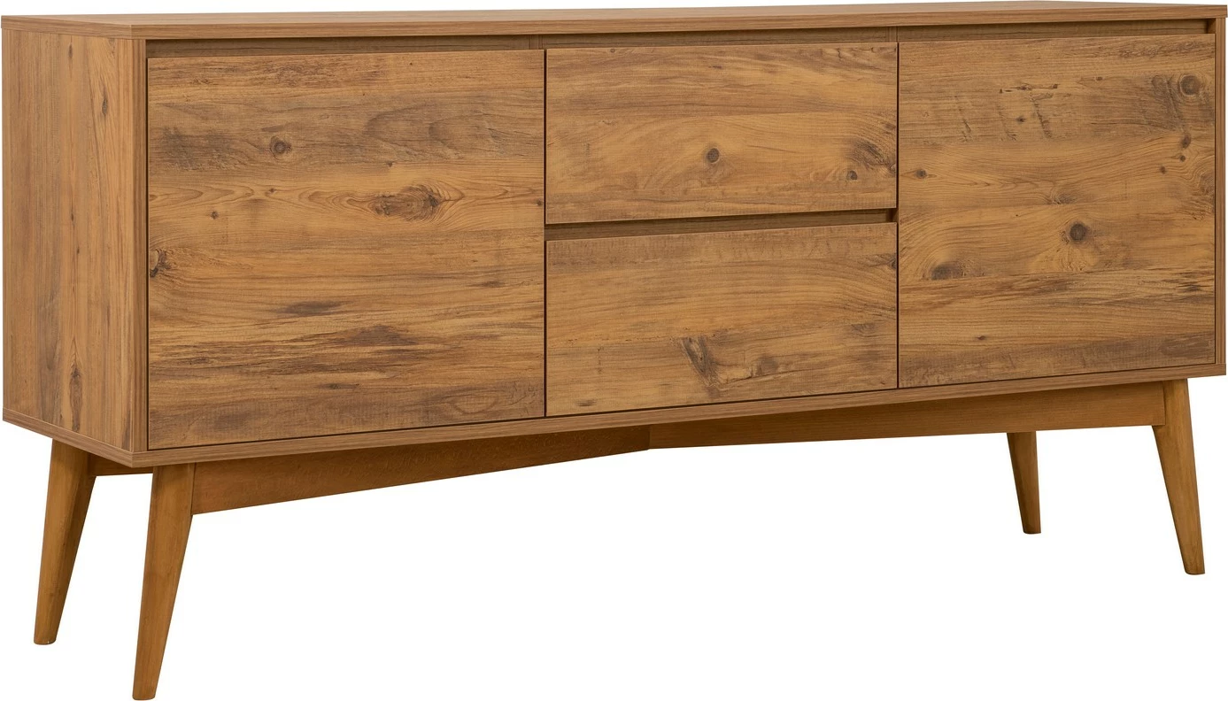 Set tavoline me karrige, konsolë dhe stol, ngjyrë Atlantic Pine, gri, 6 pjesë, Skye Decor, Vina Bench 04 0701