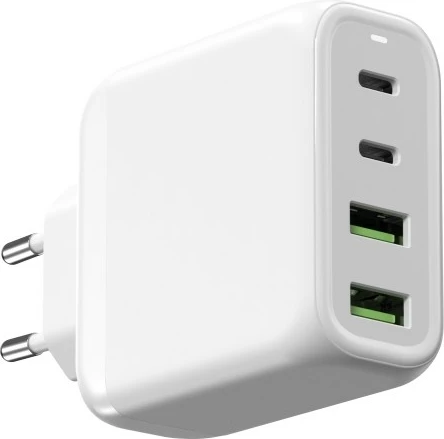 Karikues ALLNET GaN Pro 68W, 2x USB-C, 2x USB-A, EU plug, i bardhë