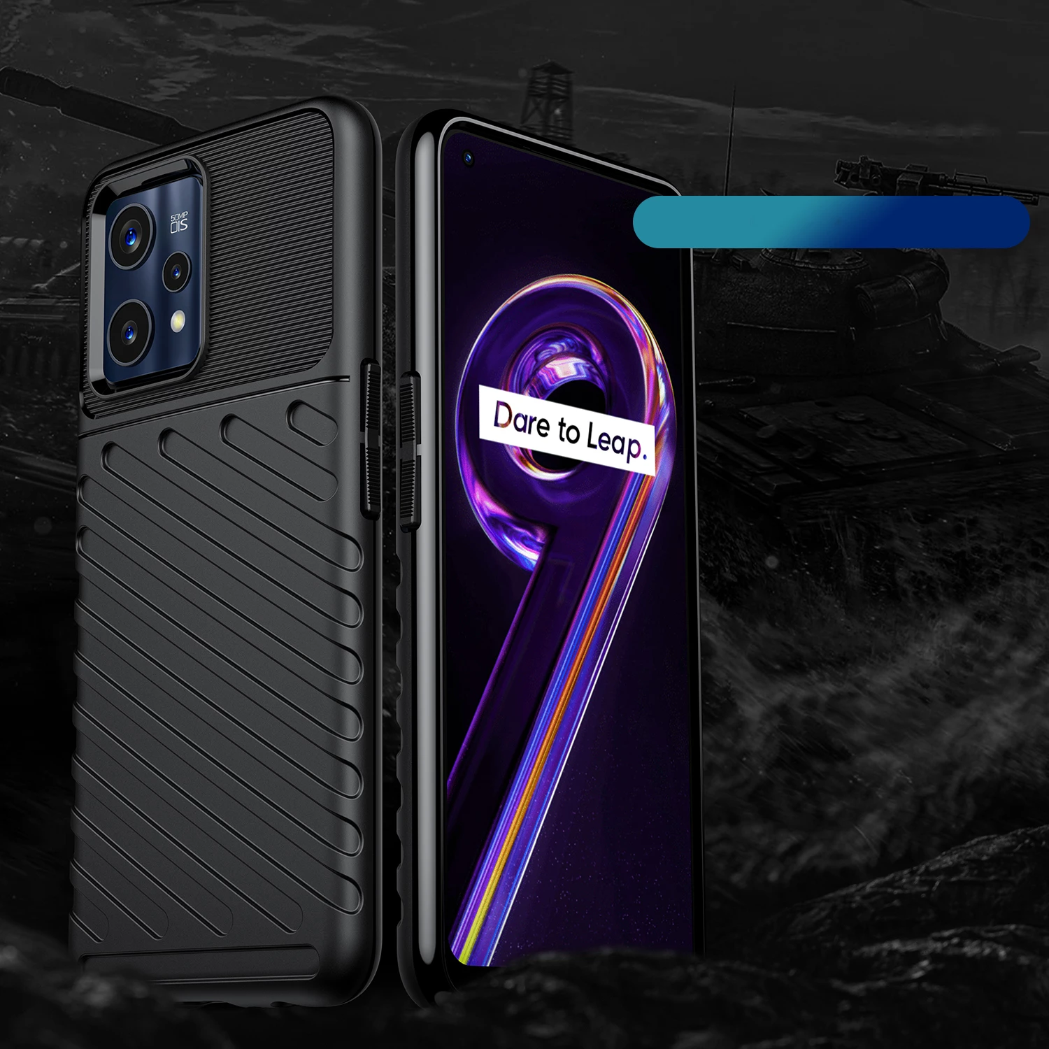 Mbështjellës Hurtel Thunder Case për Realme 9 Pro+, i zi