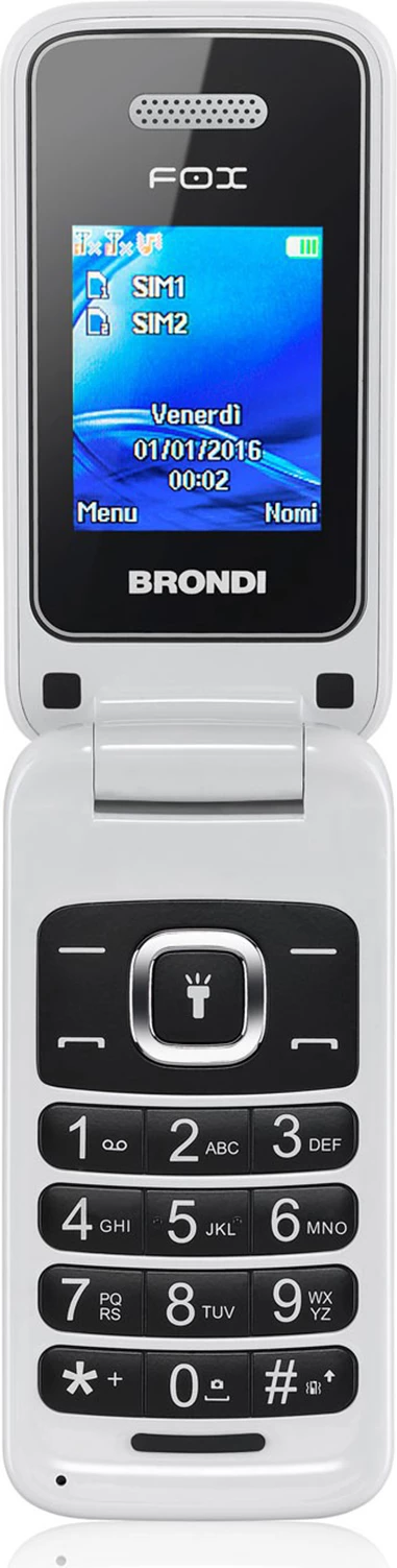 Celular Brondi Fox Bianco DS, dual SIM, i bardhë