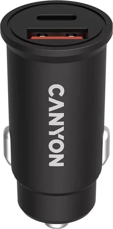 Karikues për në makinë Canyon C2003, USB-C + USB-A, ngjyrë e zezë