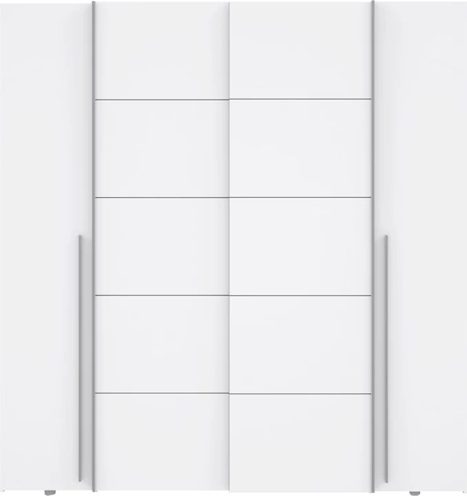 Dollap me 4 dyer Lamore, melaminë e bardhë, 200x61.5x210.5cm