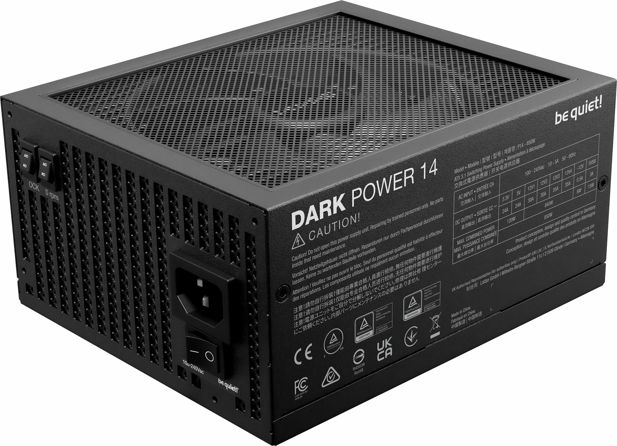 Furnizues energjie PC be quiet! Dark Power 14 850W (BP019EU) ATX 3.1, 80 Plus Titanium, fully modular, i zi
