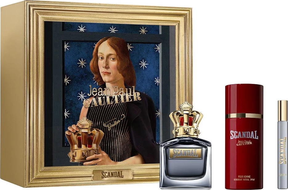 Set Eau de Toilette dhe deodorant për meshkuj Jean Paul Gaultier Scandal Pour Homme 100ml + 150ml + 10ml
