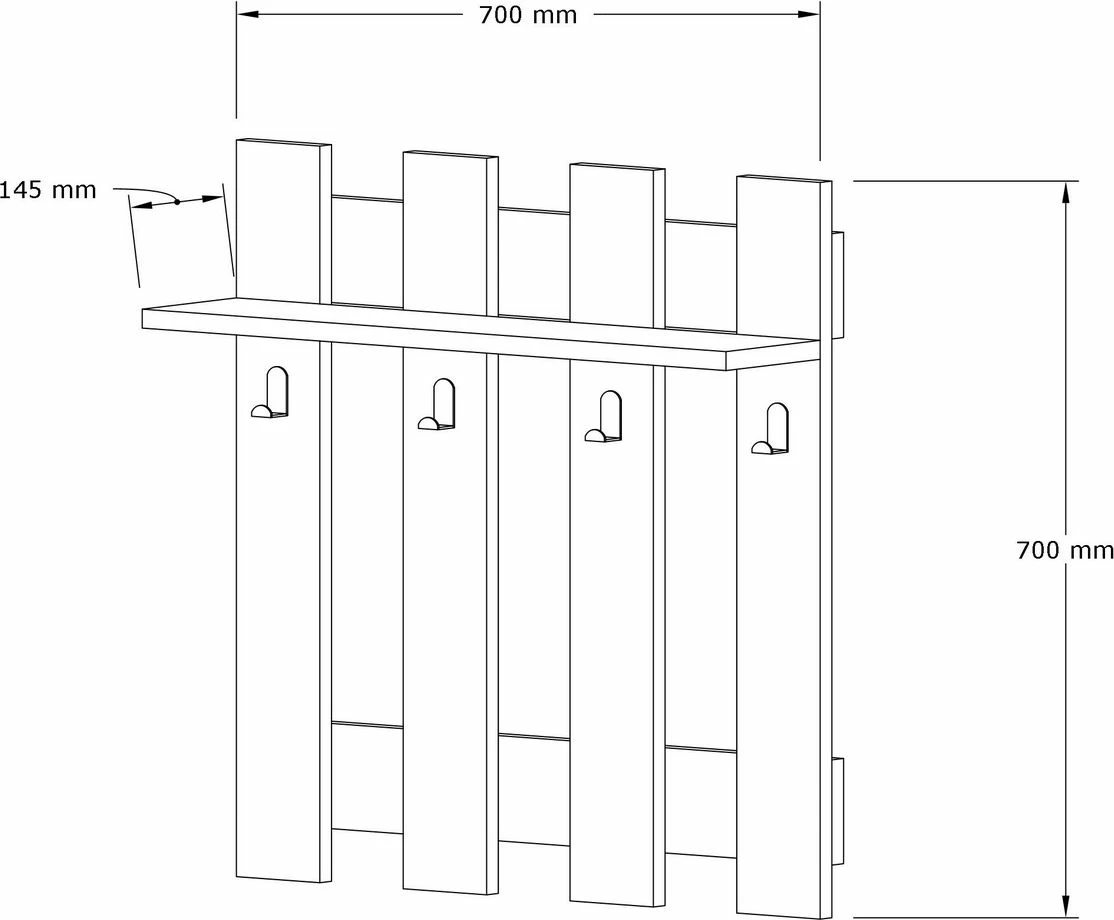 Varëse muri Carina, ngjyrë arre, Hanah Home