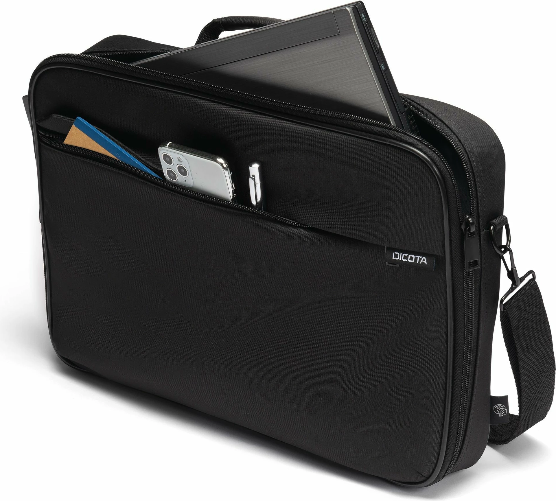 Mbështjellës DICOTA D32087-RPET, 14.1", rrip supi, i zi