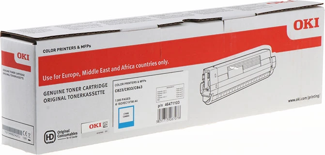 Toner, OKI 46471103, rendiment 7000 faqe, cyan
