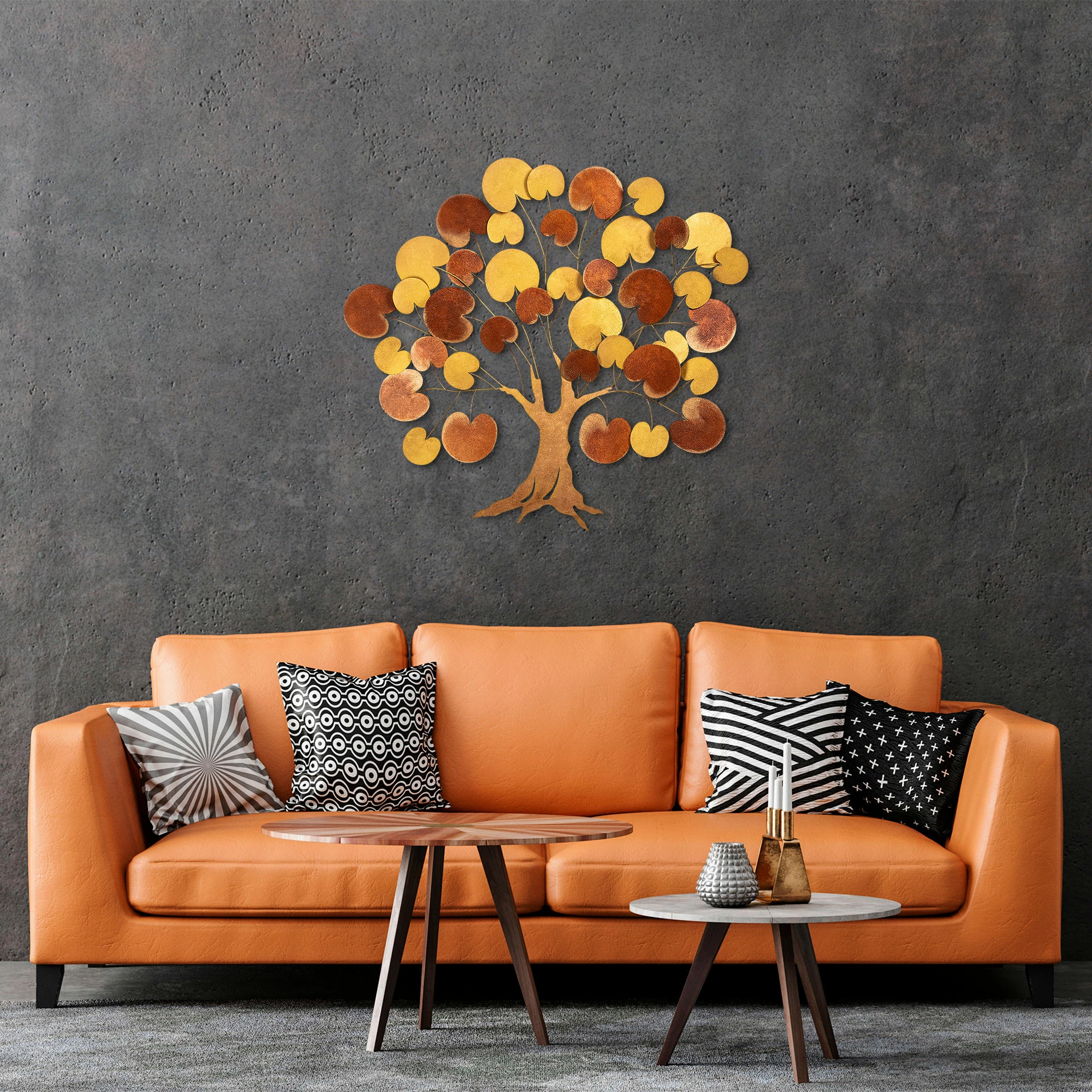 Aksesor dekorativ metalik për mur Wallity, Lime Hazel 2