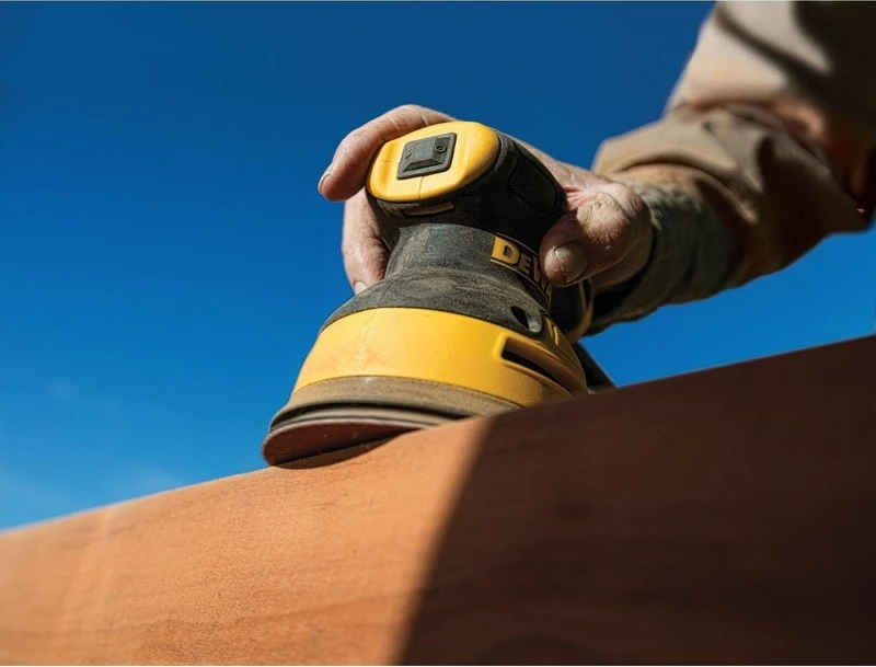 Lëmues orbital DeWALT 125mm 280W, zi/verdhe