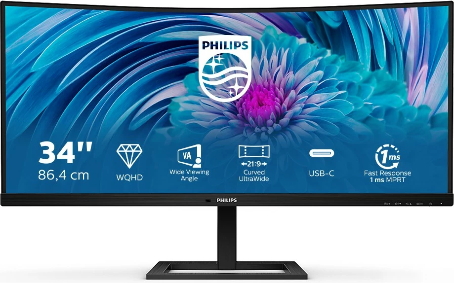 Monitor Philips E Line 346E2CUAE/00, 34", WQHD+, LCD, 4 ms, i zi