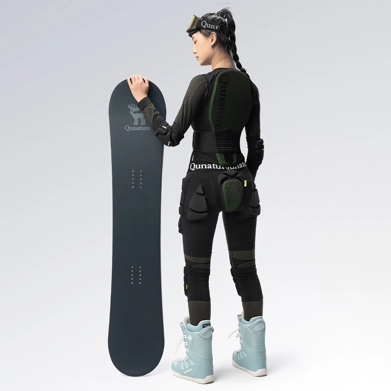 Shortse mbrojtëse ijeve Qunature Ski Advanced L, EVA, të zeza