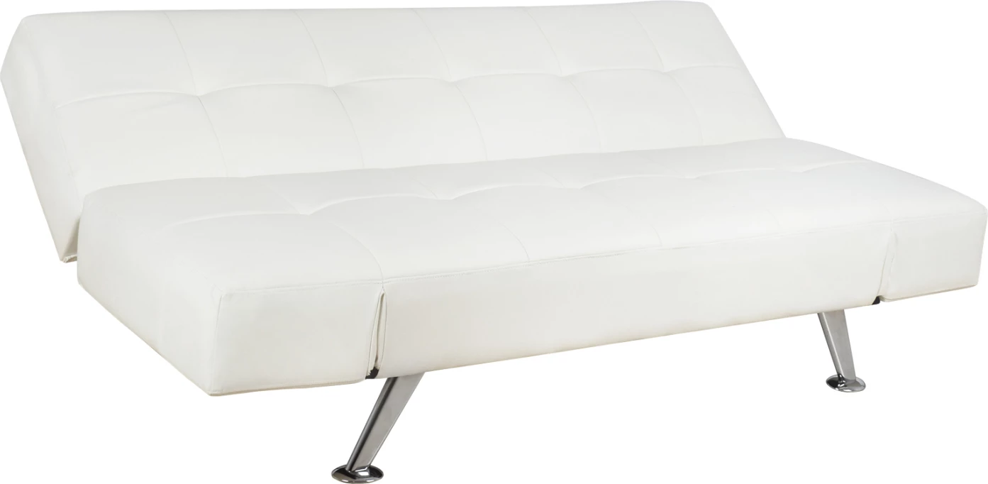 Divan/Shtrat FH3001.01 Thom me krahë të palosshëm, PU i bardhë, 189x93x82 cm