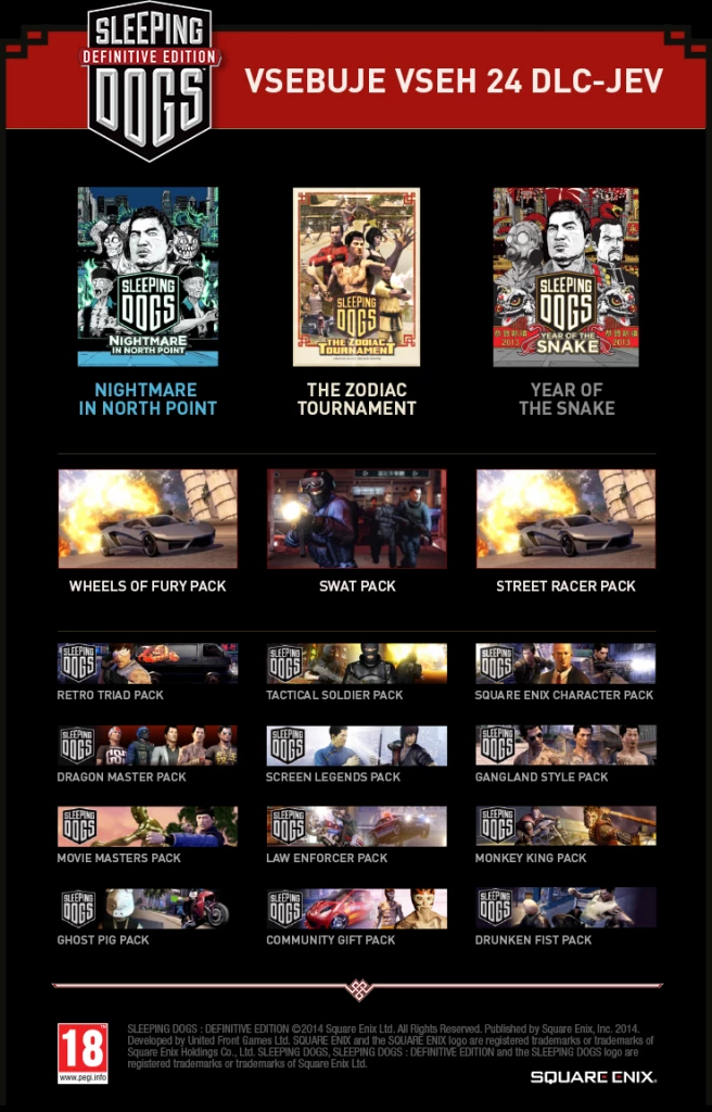 Lojë për PlayStation 4 Square Enix Sleeping Dogs Definitive Edition (PS4) + 24 DLC