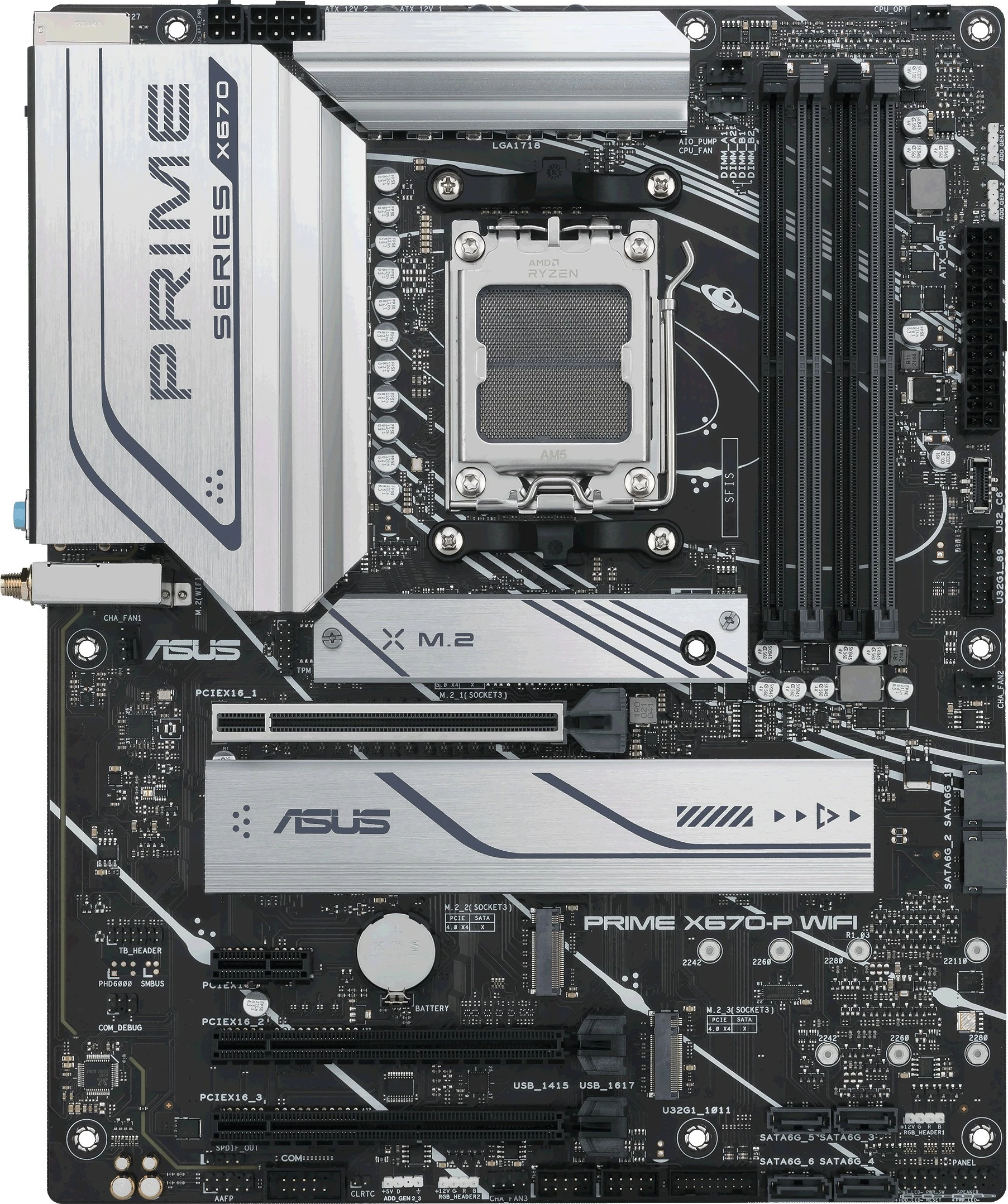 Pllakë amë ASUS PRIME X670-P WIFI, Socket AM5, DDR5-SDRAM, 128 GB, Dual-channel