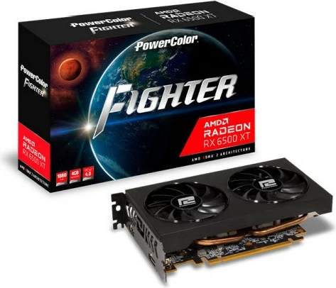 Kartelë grafike PowerColor Radeon RX 6500 XT, 4 GB, GDDR6, PCI Express 4.0, e zezë