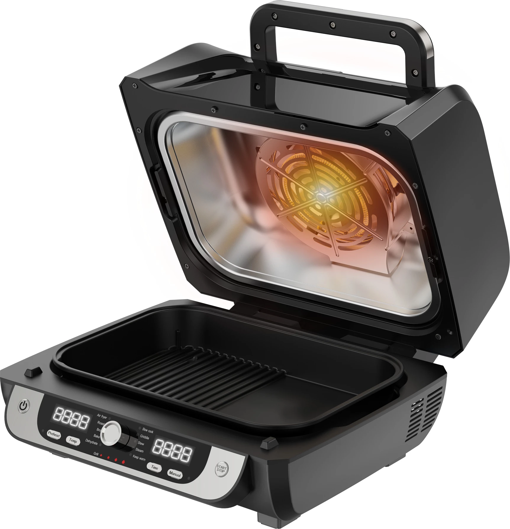 Air fryer grill Elit GrillFry360 PRO 12-në-1 6L 1500-1750W, i zi, set me aksesorë