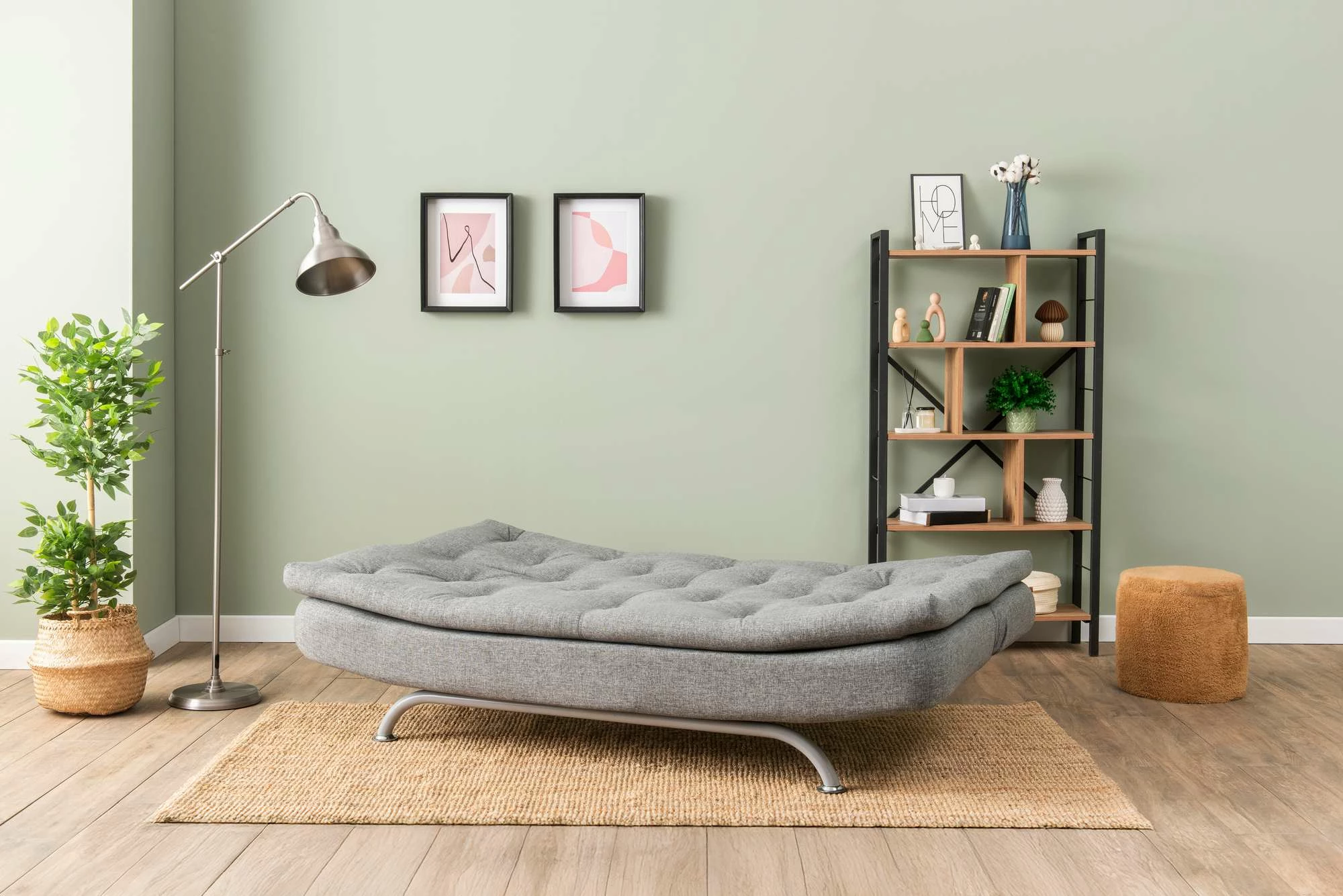 Divan-krevat 3 vendësh, Atelier del Sofa, Rivo, ngjyrë gri e çelët