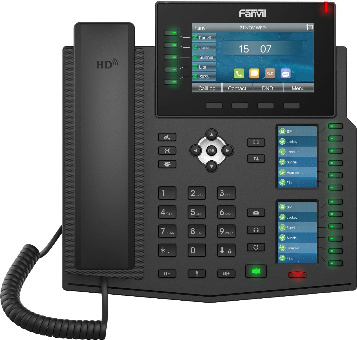 Telefon IP Fanvil X6U V2, 4.3 inç, 20 linja, 60 taste, PoE, i zi
