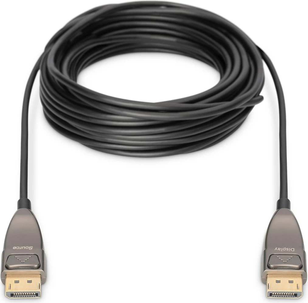 Kabllo DisplayPort DIGITUS, 20 m, UHD 8K, E zezë